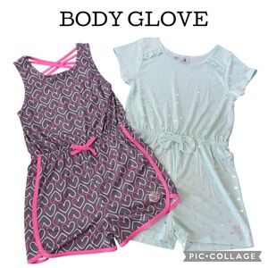 Body Glove girls set bundle lot dry fit gray blue rompers size 12